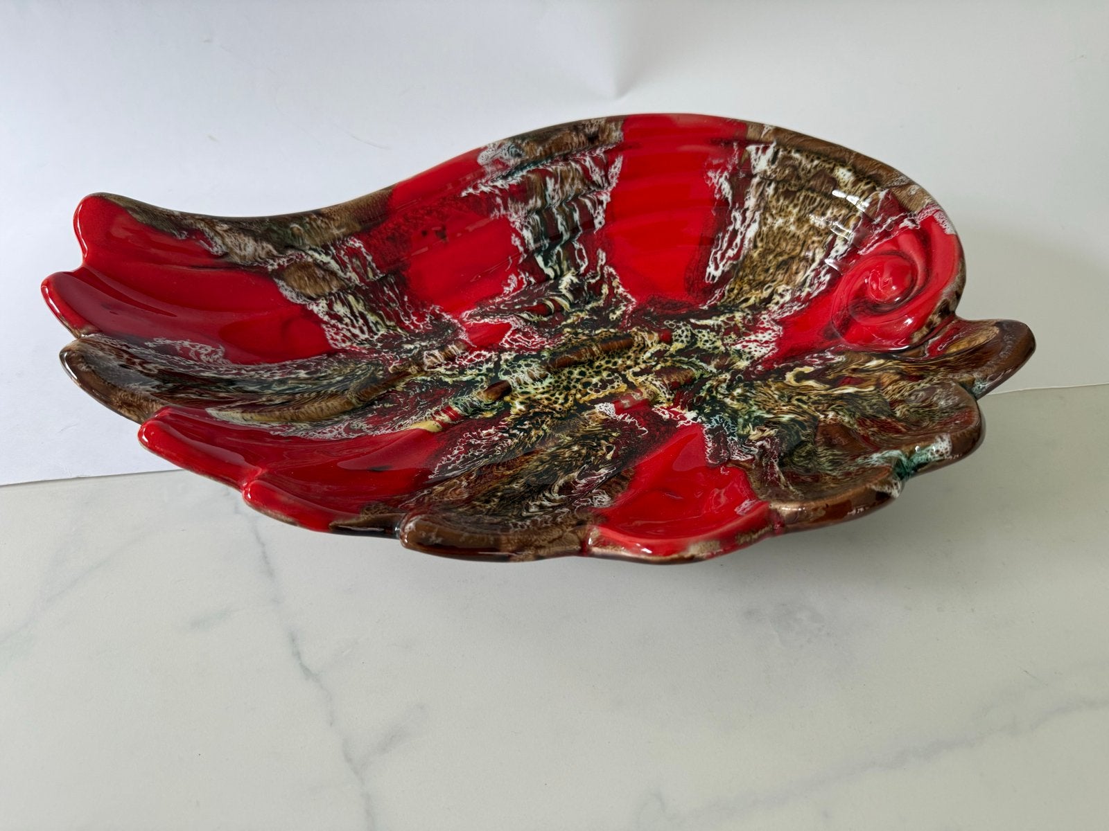 Vallauris Keramiek Fruitschaal Jaren '50 - Rood/Bruin, Ophalen of Verzenden