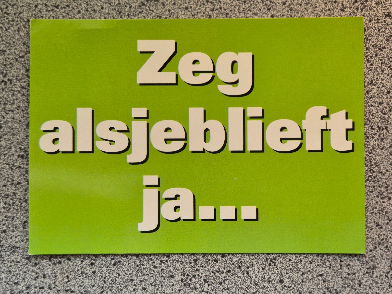 Boomerang Ansichtkaart - Zeg alsjeblieft ja..., Verzamelen, Ansichtkaarten | Nederland, Ophalen of Verzenden, 1980 tot heden, Ongelopen