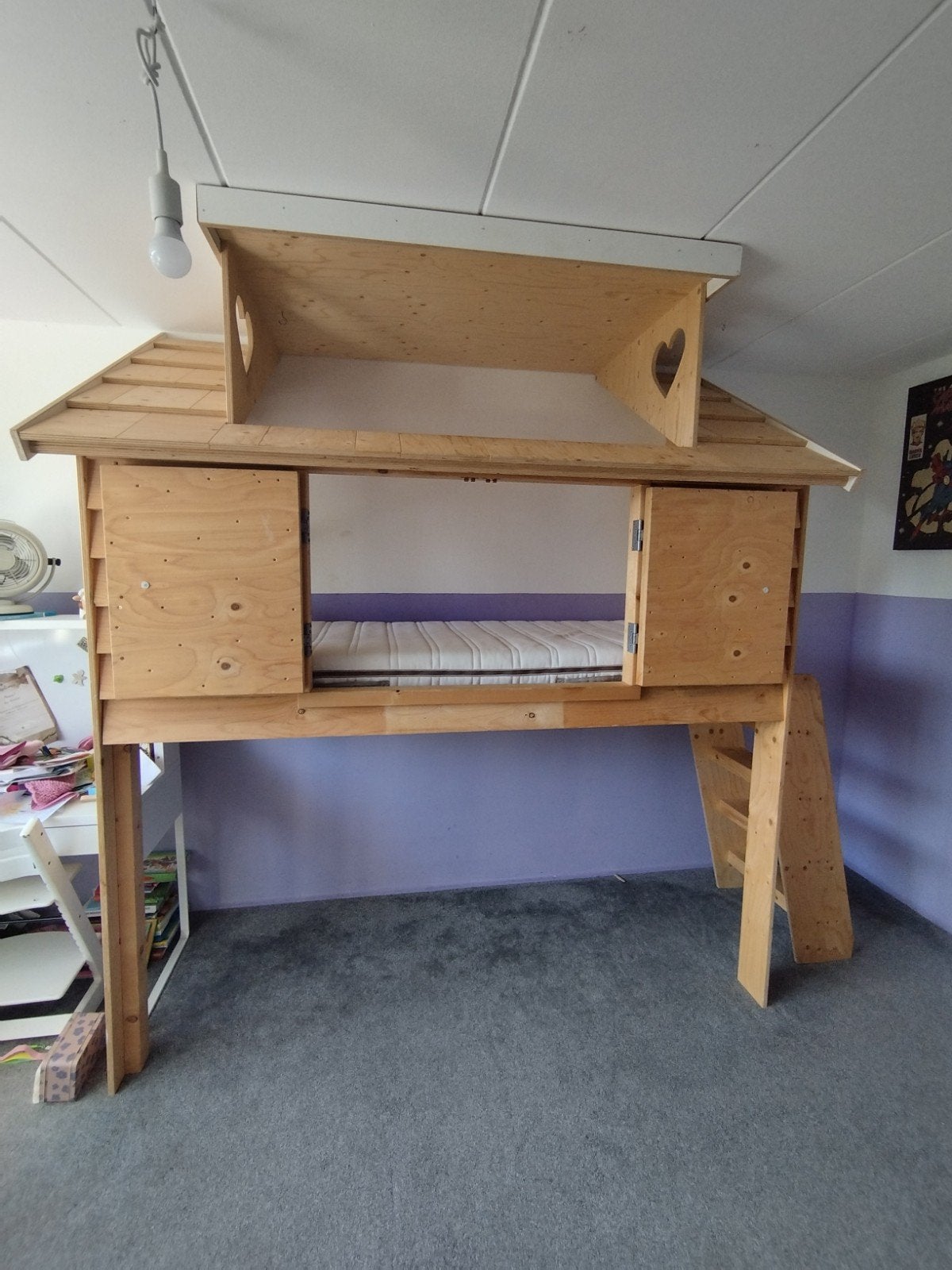 Kinderbed huisje, Ophalen, 180 cm of meer, 100 cm of meer, Lattenbodem