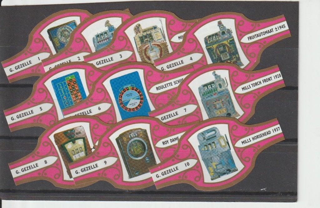 reeks 784  speelautomaat  1-10  sigarenbanden, Ophalen of Verzenden, Zo goed als nieuw, Sigarenbandjes