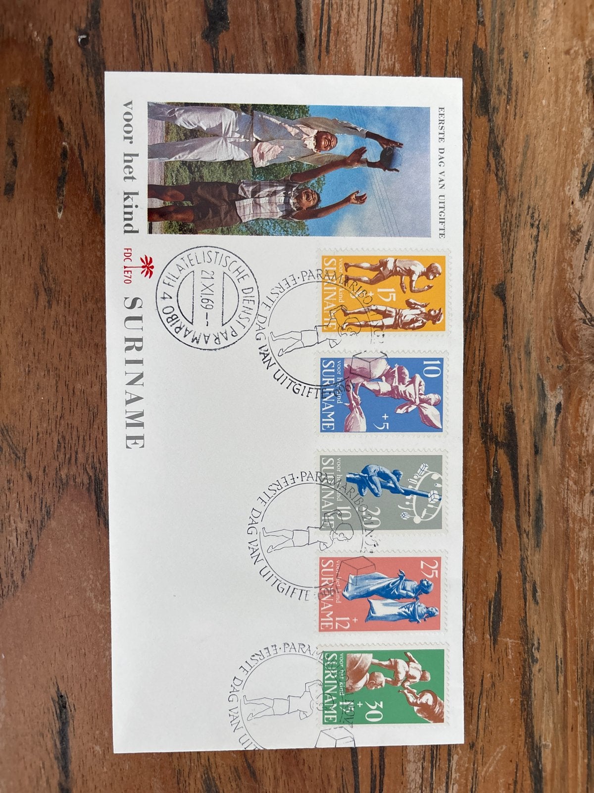 Suriname Eerste Dag van Uitgifte - Voor het Kind, Ophalen of Verzenden, Gestempeld