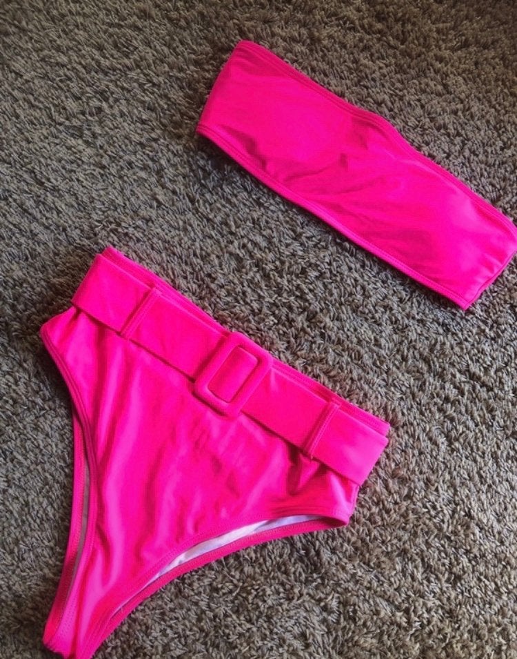 Neon Roze Bikini Set - Shein, Ophalen, Zo goed als nieuw, Roze, Bikini