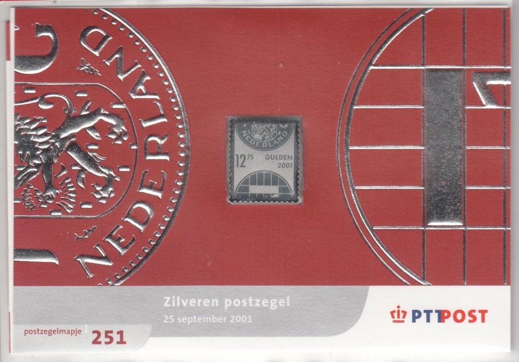 Nederland Postzegelmapje M251 met zilveren zegel van f 12,75, Postzegels en Munten, Postzegels | Nederland, Ophalen of Verzenden