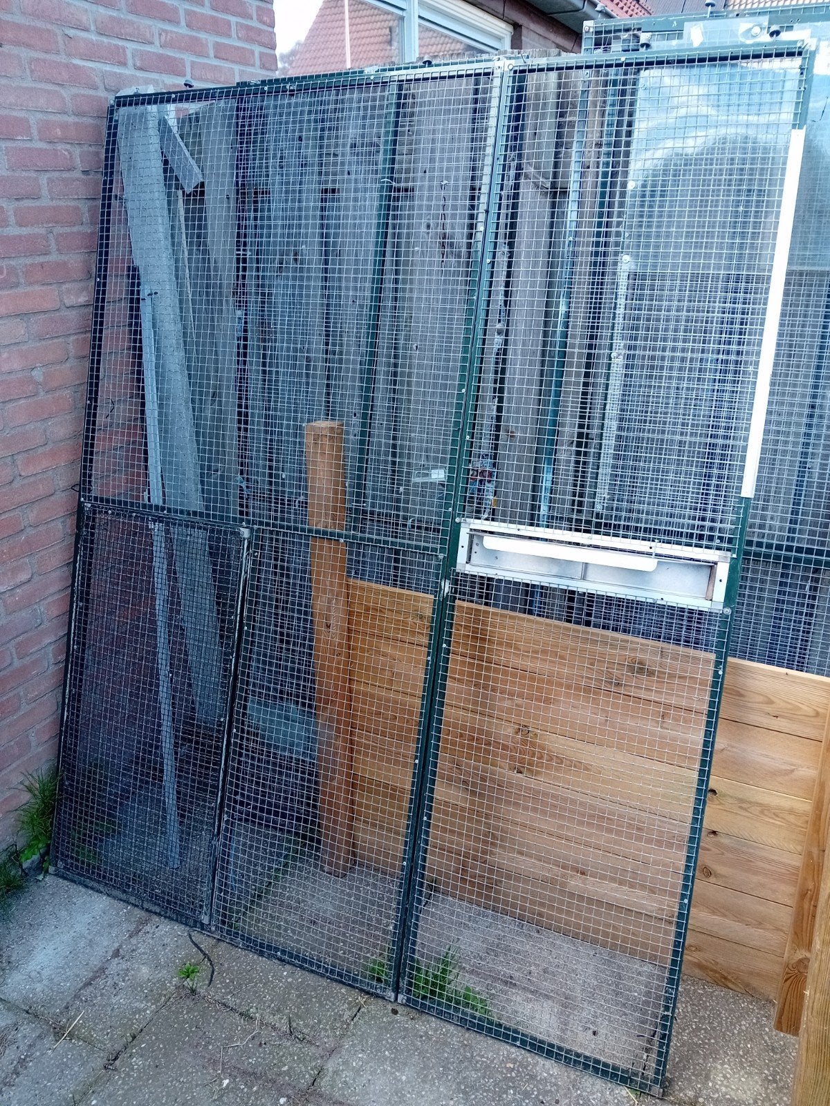 Volière panelen met kleine deur en 1 met gr deur, Dieren en Toebehoren, Vogels | Hokken en Kooien, Ophalen of Verzenden, Aluminium