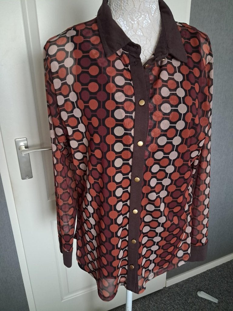 Blouse NED  Maat :  42 Kleur : NIEUWSTAAT, Meerkleurig, Maat 42/44 (L), Ophalen of Verzenden, Zo goed als nieuw