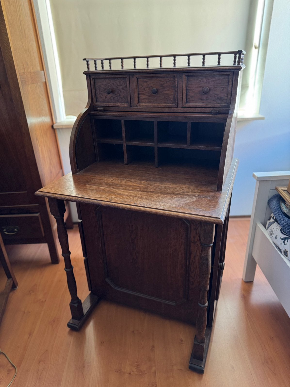 Rolsecretaire - 1987 - eikenhout - 60x70x120cm, Huis en Inrichting, Ophalen, Gebruikt, Traditionele Engelse of neokoloniale stijl
