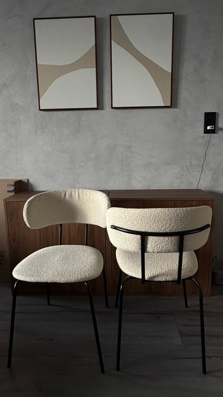 Eetkamer stoelen Bolzano Wit (Kwantum) (Japandi), Ophalen, Japandi, Wit, Zo goed als nieuw