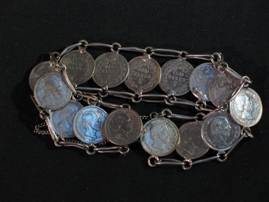 Armband van zilveren stuivertjes 1880. 2110, Ophalen of Verzenden, Zilver