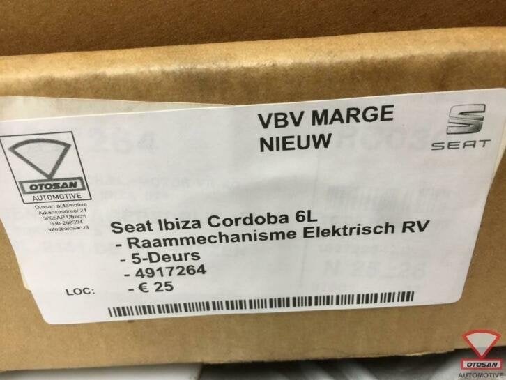 seat ibiza cordoba 6l raammechanisme elekt. rechts voor nieu, Autovia A-2, Km 585 585
08760  Martorell, ES, Nieuw, Ophalen of Verzenden