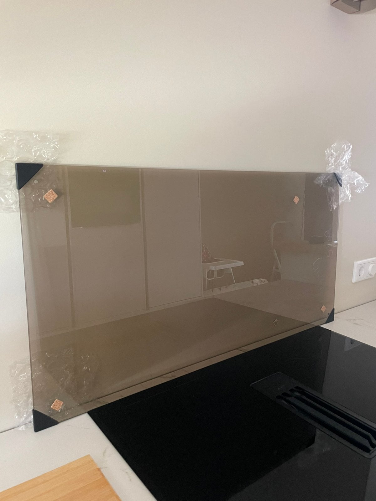 Spatscherm kookplaat, Huis en Inrichting, Ophalen, 50 tot 100 cm, Zo goed als nieuw, Minder dan 100 cm