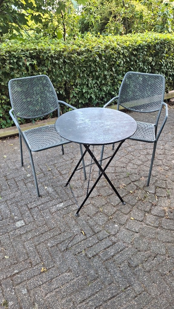 Bistro tuin set inklapbaar stapelbaar, Overige materialen, Gebruikt, Tuinset, Ophalen