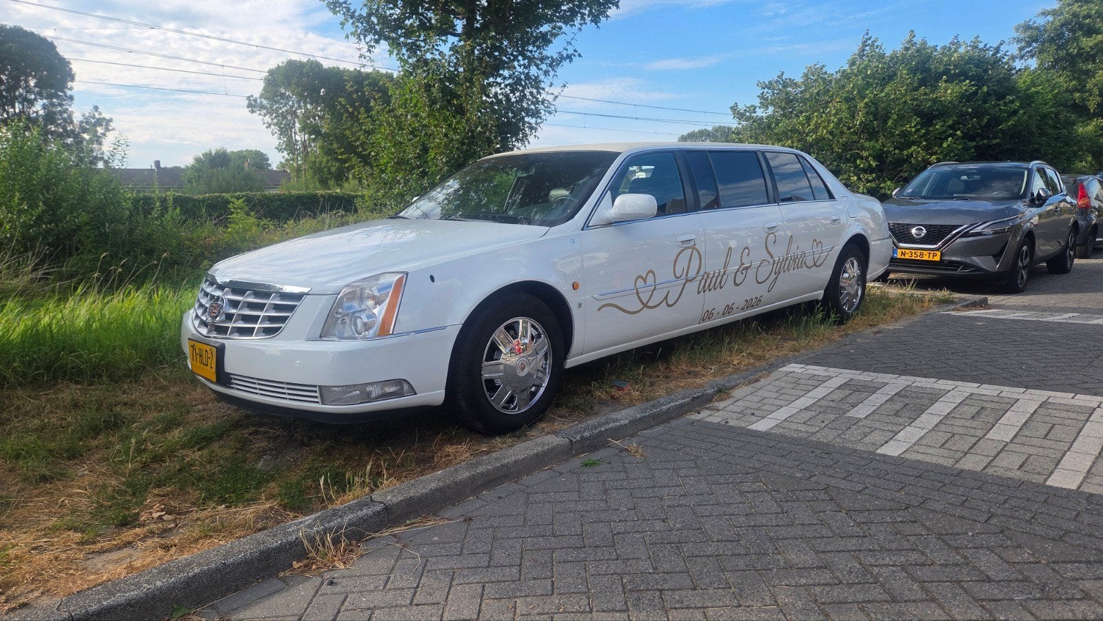 Cadillac DTS 2006 limousine, 4565 cc, Wit, Leder, Bedrijf