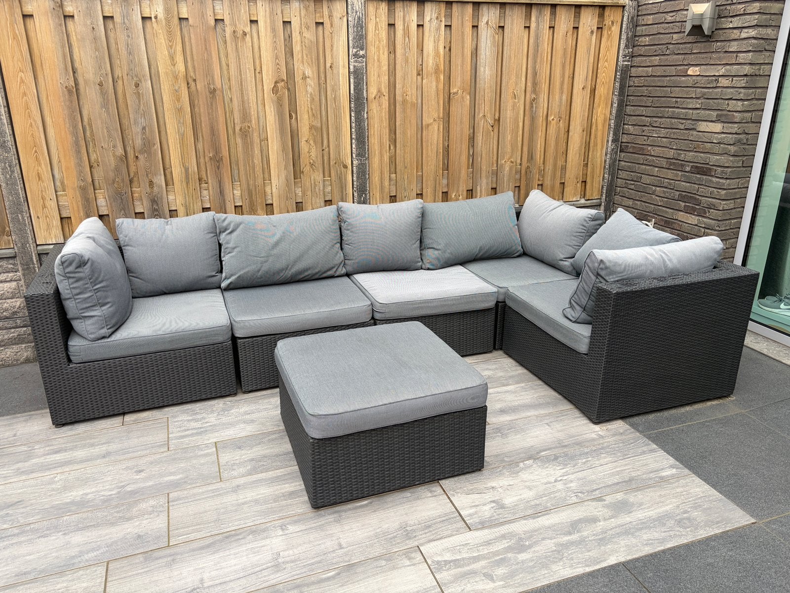 Buiten loungebank, Ophalen, Gebruikt, Rotan, Bank