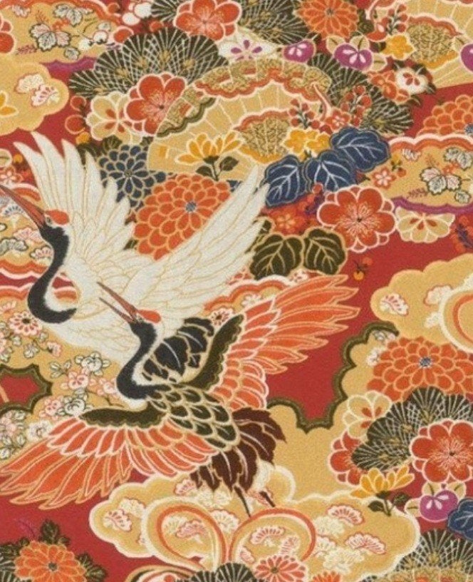 1 nieuwe rol rasch kraanvogel vliesbehang style kimono, Ophalen of Verzenden, Vliesbehang, Meerkleurig