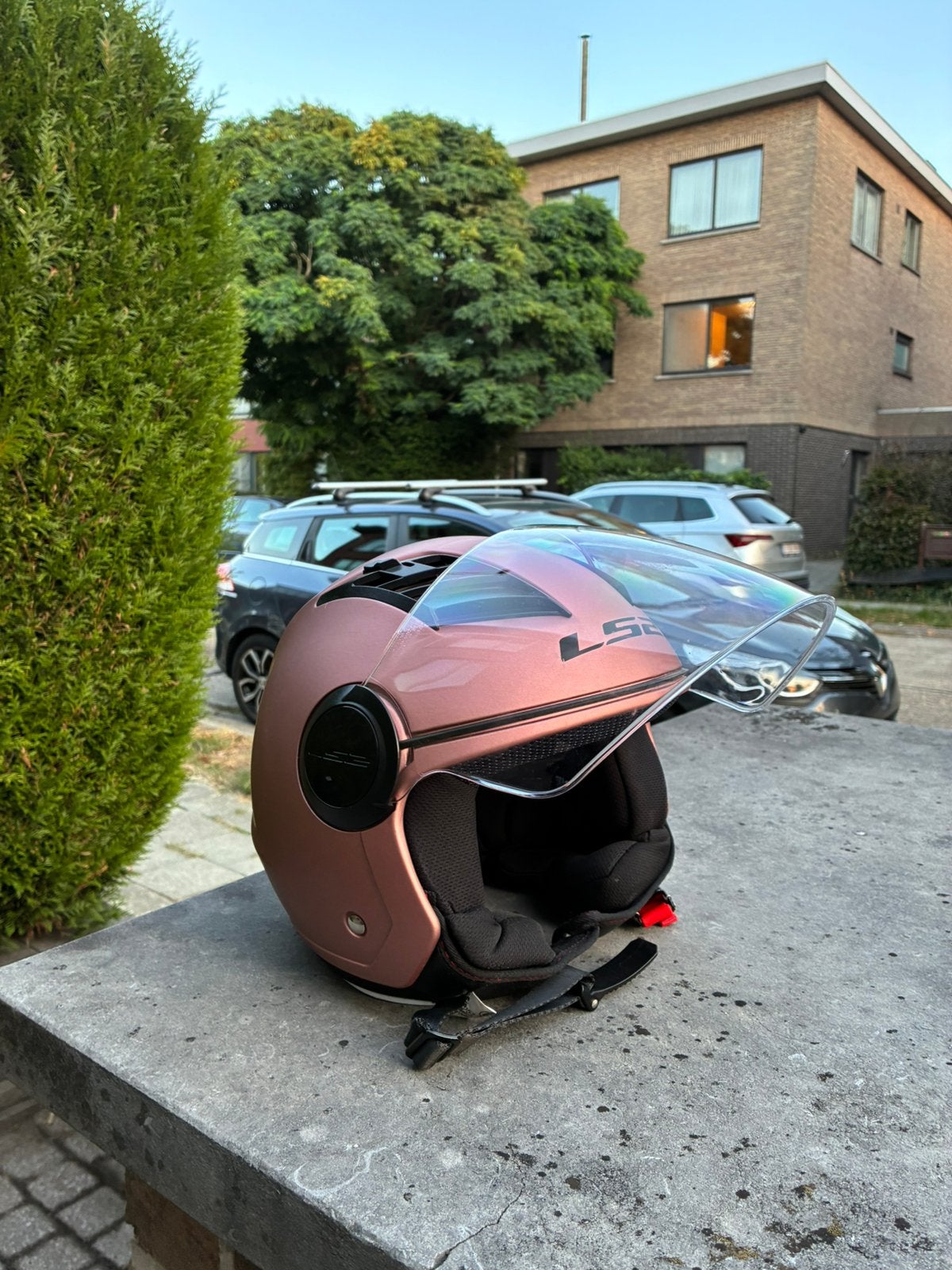 LS2 brommerhelm roos goud, Ophalen, Zo goed als nieuw, Small