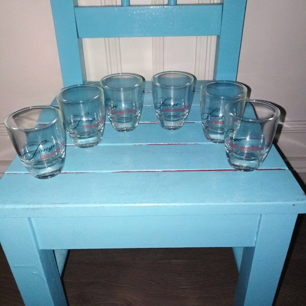 Jonge daalmeyer borrelglaasjes 6 stuks, Ophalen, Gebruikt, Borrel- of Shotglas