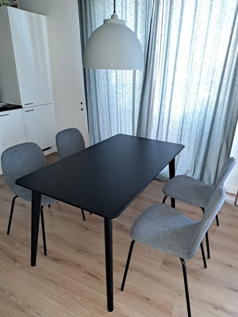 IKEA LISABO zwarte tafel – 4-persoons – 803.824.39, Ophalen, Gebruikt, 100 tot 150 cm, 50 tot 100 cm