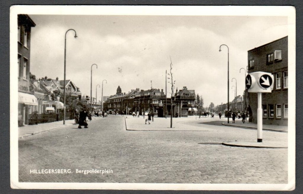 Oude Ansicht - HILLEGERSBERG - Bergpolderplein 1951 ZH., Ophalen of Verzenden, 1940 tot 1960, Gelopen, Zuid-Holland