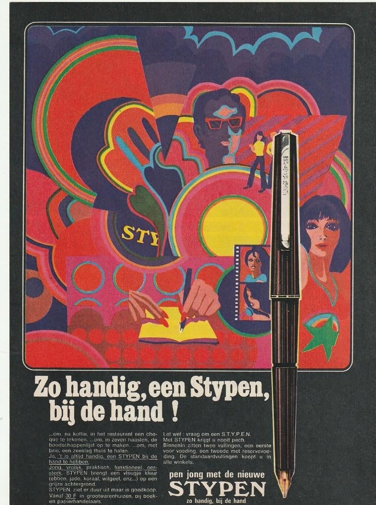 Retro reclame 1971 Stypen vulpen steeds bij de hand, Verzamelen, Retro, Verzenden, Overige typen