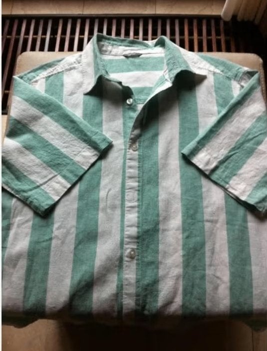 Heren overhemd Hema mt L groen/wit, Hema, Overige kleuren, Ophalen of Verzenden, Zo goed als nieuw