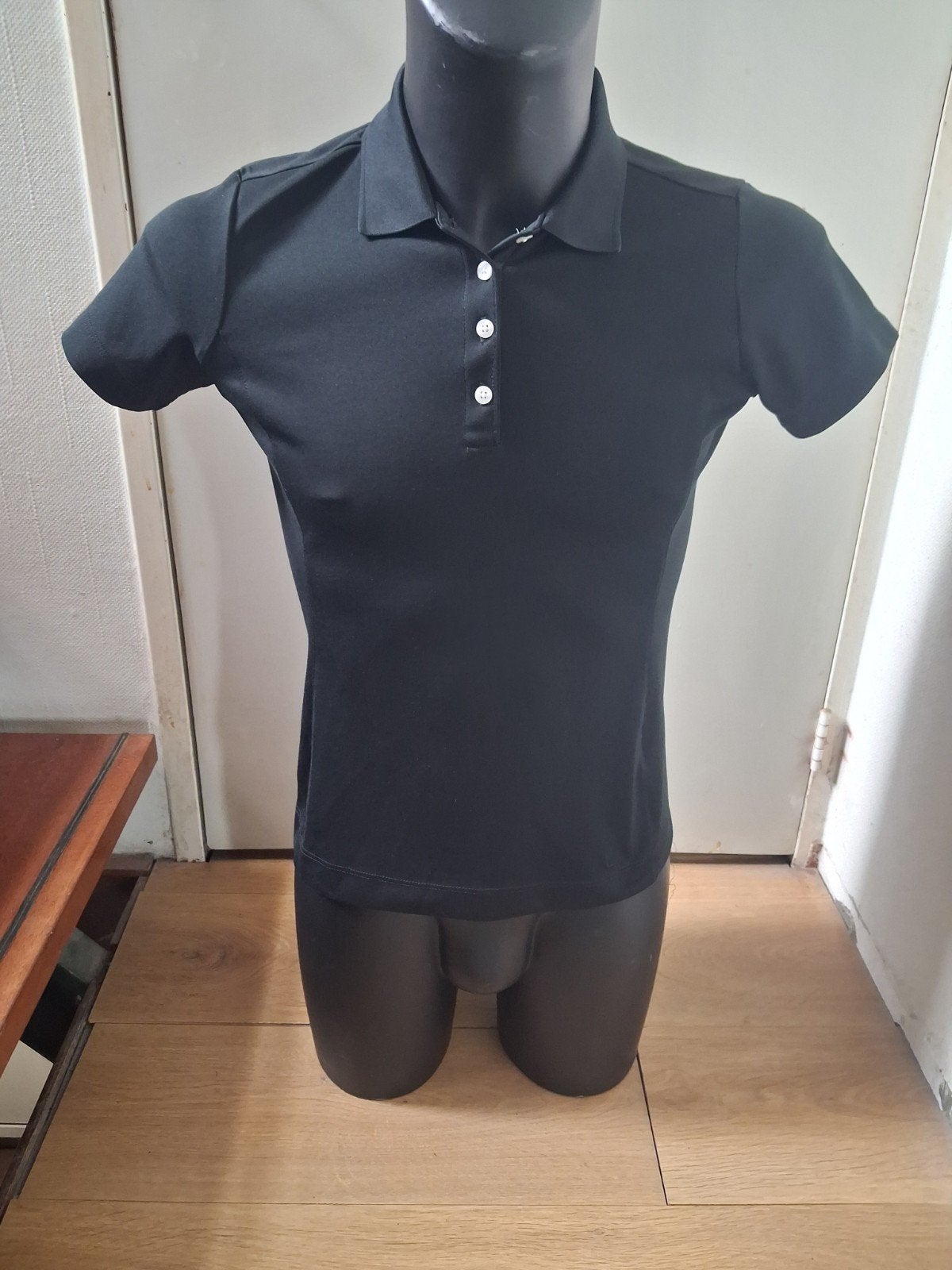 Vintage Zwart Golf Poloshirt Jaren '90 - Maat S, Zwart, Nike, Ophalen of Verzenden, Zo goed als nieuw