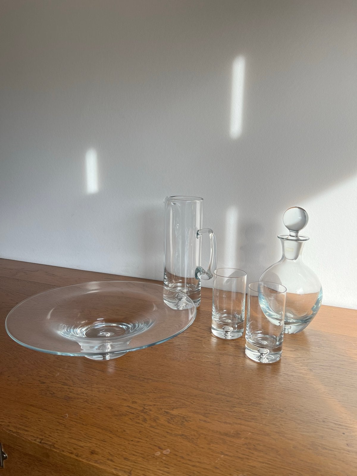 Krosno Glazen Set: Karaf, Kan, Schaal en Glazen, Antiek en Kunst, Antiek | Glas en Kristal, Ophalen