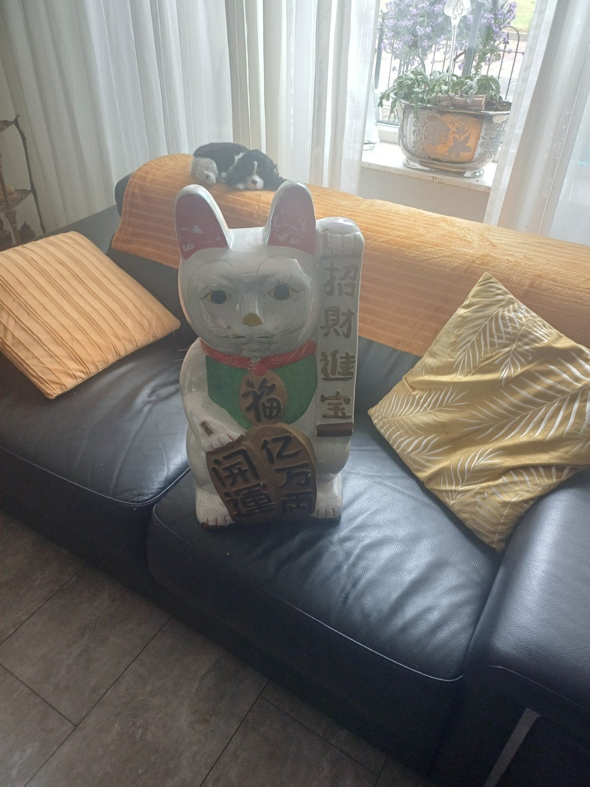 Bijzonder vonst orginele grote maneki.neko geukskat, Antiek en Kunst, Antiek | Porselein, Ophalen of Verzenden