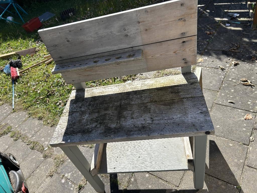 Houten werkbank / werktafel – oud – gebruikt, Ophalen, Gebruikt, 70 tot 120 cm