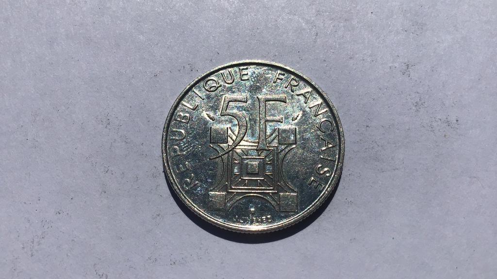 Frankrijk 5 francs 1989 Eiffeltoren., Ophalen of Verzenden, Frankrijk