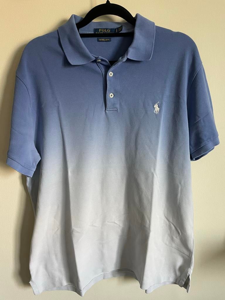 Ralph Lauren polo Custom Slim Fit L, Ophalen of Verzenden, Zo goed als nieuw, Maat 52/54 (L), Blauw