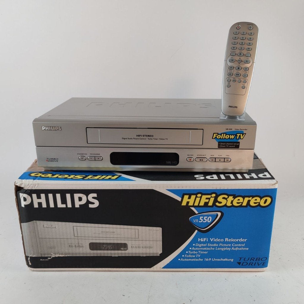 Philips VR550 Videorecorder + AB en Doos || Nu € 74.99, Gebruikt, Ophalen of Verzenden, X, X
