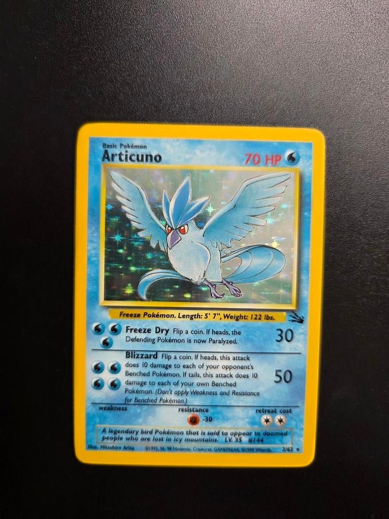 Articuno 2/62 Pokemon Fossil holo Engels, Ophalen of Verzenden, Zo goed als nieuw, Booster, Foil