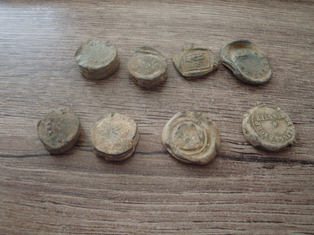 bodemvondsten lotje laken loodjes 8 stuks, Antiek en Kunst, Ophalen of Verzenden