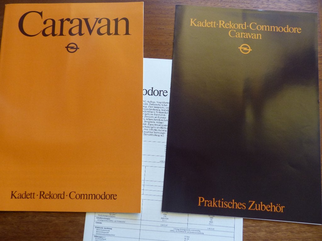 Opel Kadett Rekord Commodore Caravan brochure set 1982, Verzenden, Zo goed als nieuw, Opel
