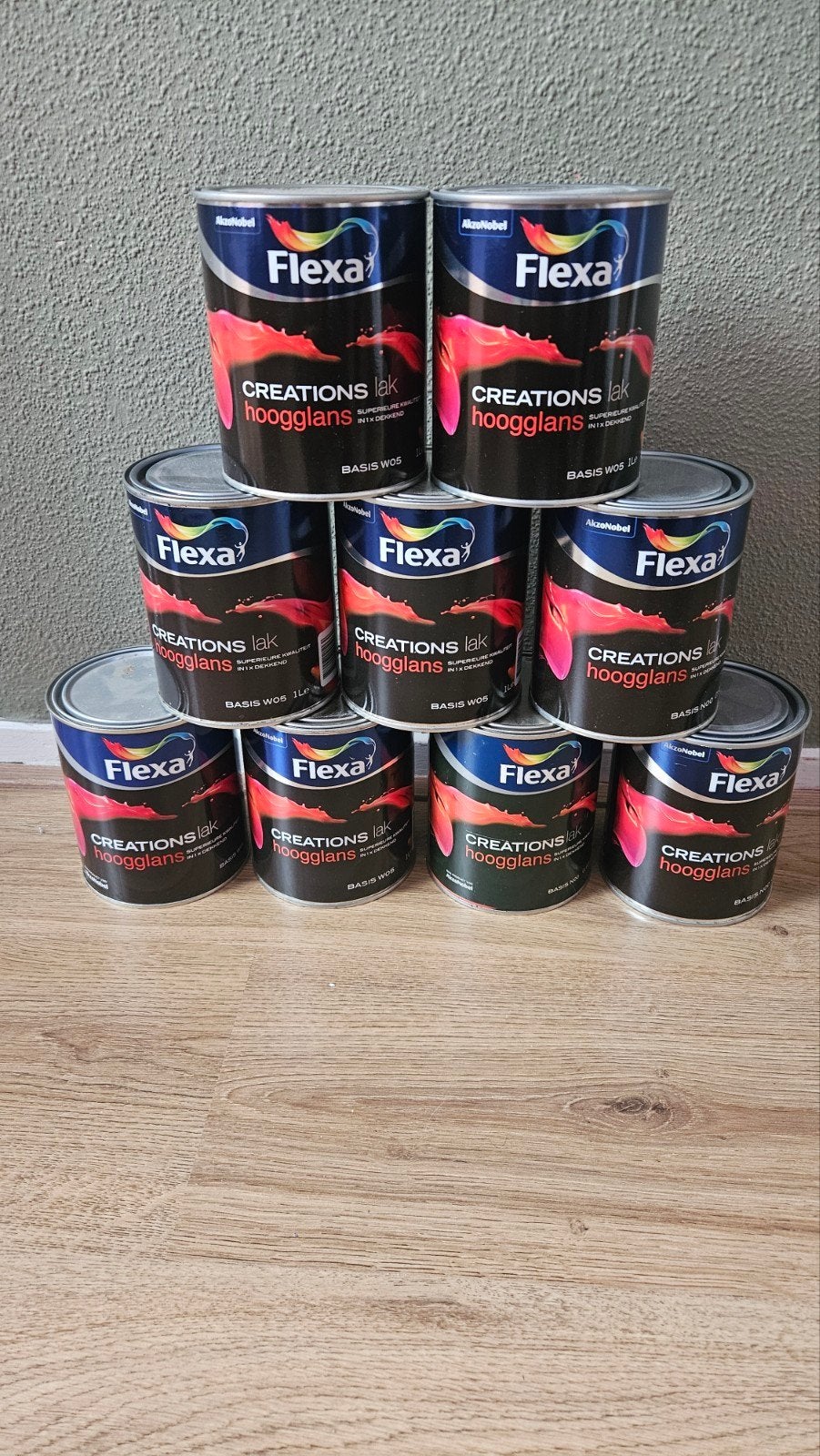 Flexa Creations lak hoogglans Basis W05 1L - Nieuw, Doe-het-zelf en Verbouw, Ophalen of Verzenden, Nieuw, Wit, Lak