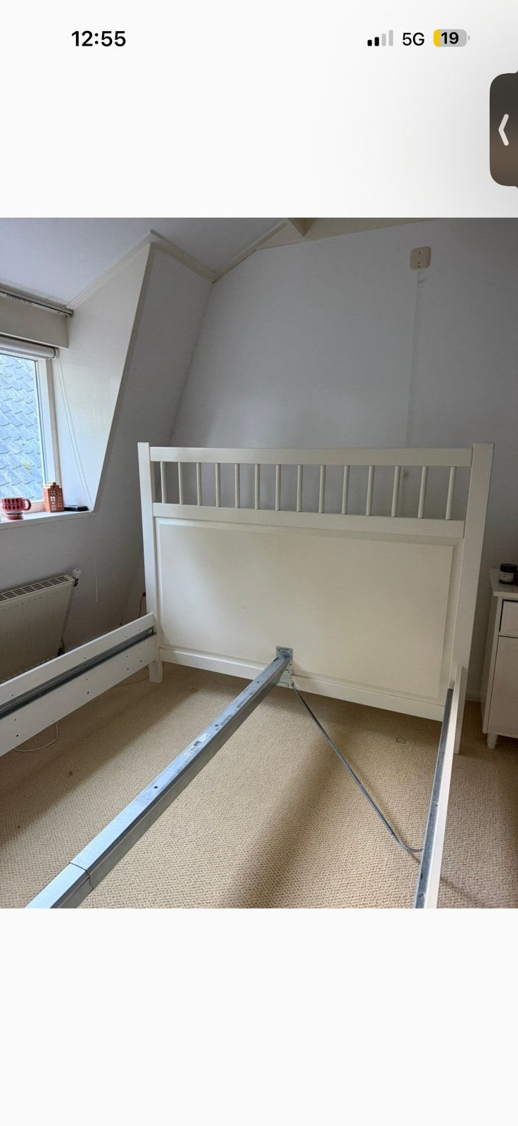 Ikea bed, Wit, Tweepersoons, Zo goed als nieuw, Hout