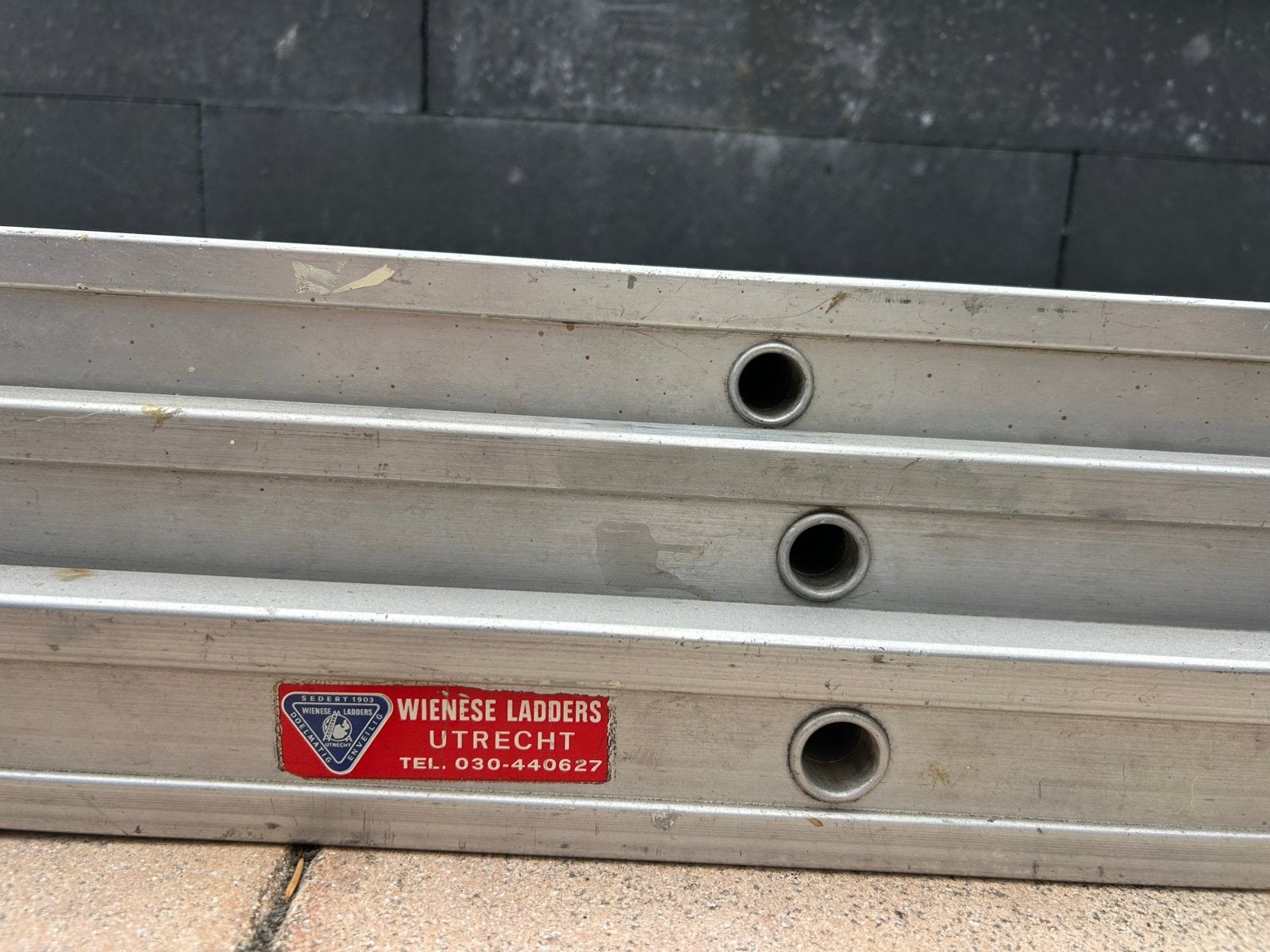 Aluminium steekladder 3 delig - Wienese ladders Utrecht, Ophalen, Gebruikt, Ladder, Opvouwbaar of Inschuifbaar