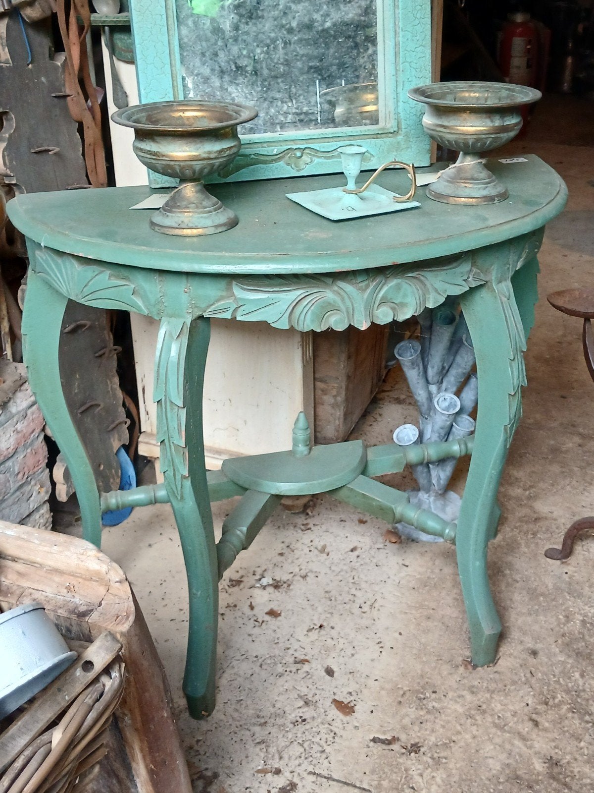 Barokke bijzettafel sidetable maantafel antiek vintage stijl, Ophalen