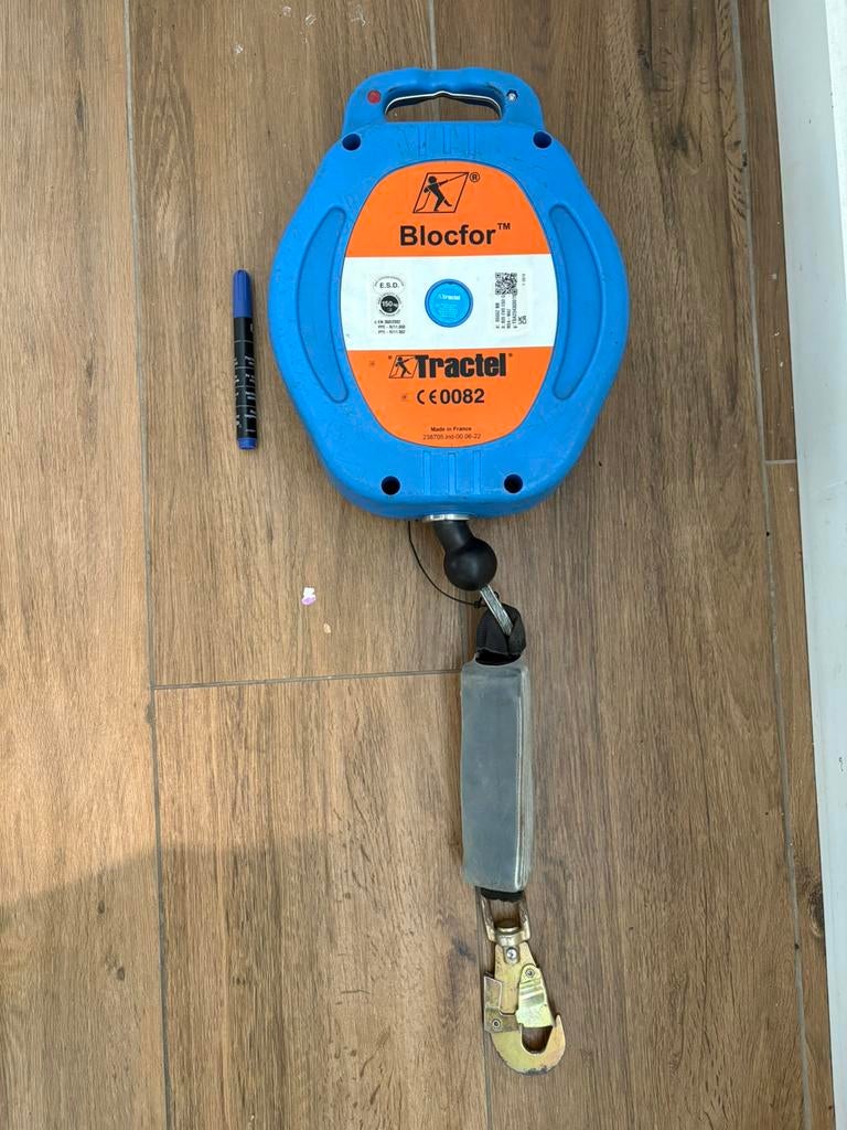 Blocfor Tractel valstopapparaat 20 meter, Ophalen of Verzenden, Zo goed als nieuw