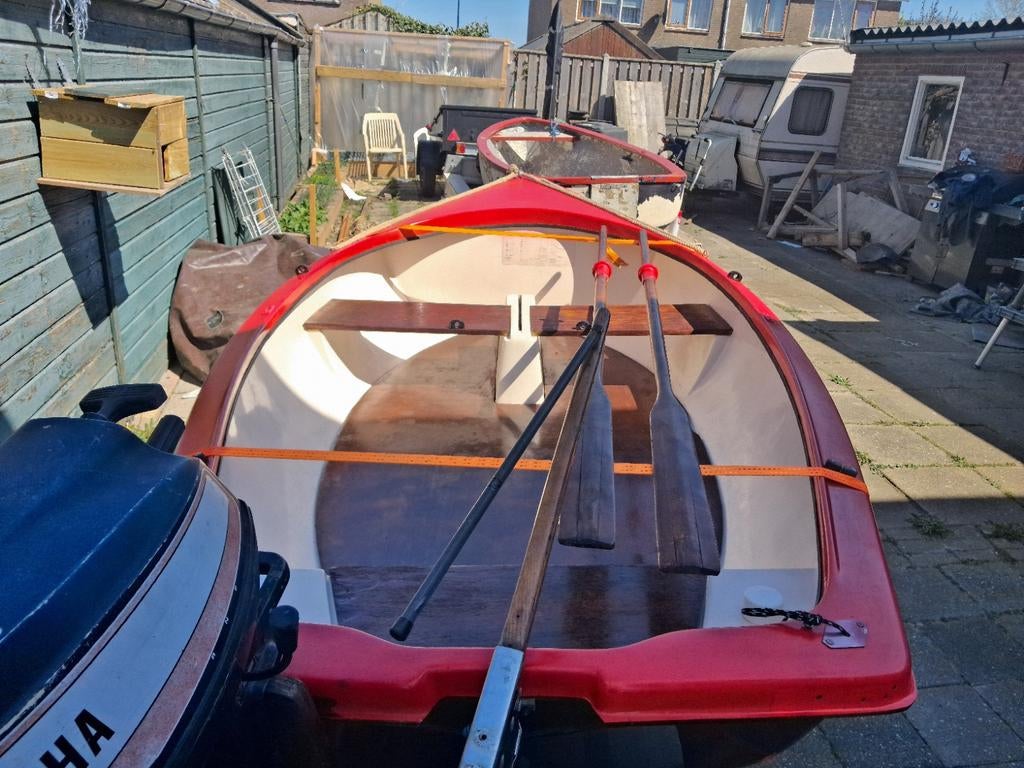 Leukothea zeilboot 3.7m met Yamaha 5.5pk en trailer, Ophalen of Verzenden
