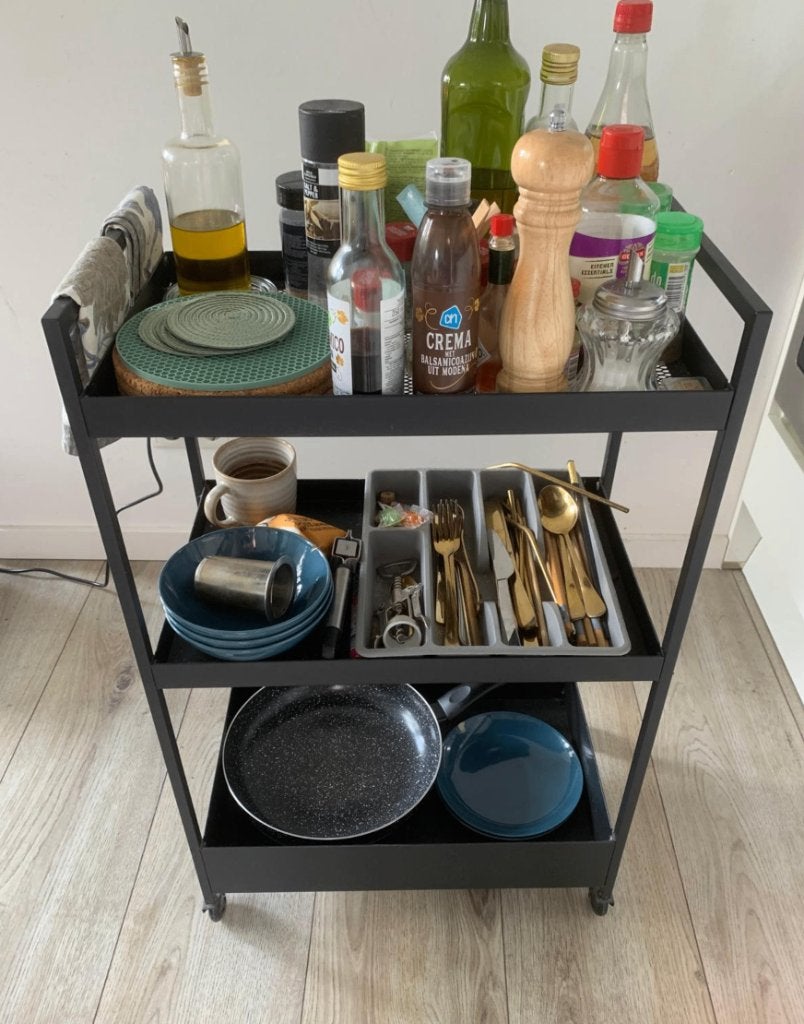 Storage trolley IKEA (x2) with three levels and wheels, Huis en Inrichting, Kasten | Roldeurkasten en Archiefkasten, Ophalen, Gebruikt