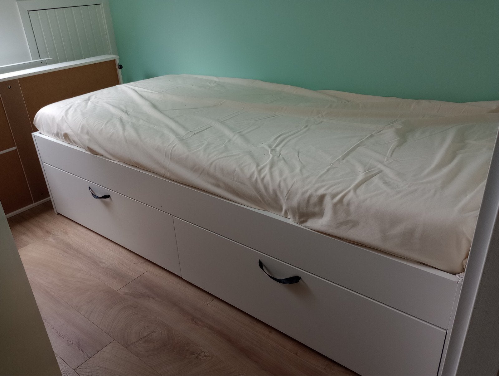 Ikea Brimnes bed 90x200 met lades (excl. matras/lattenbodem), Huis en Inrichting, Slaapkamer | Bedden, Ophalen, Gebruikt, 90 cm