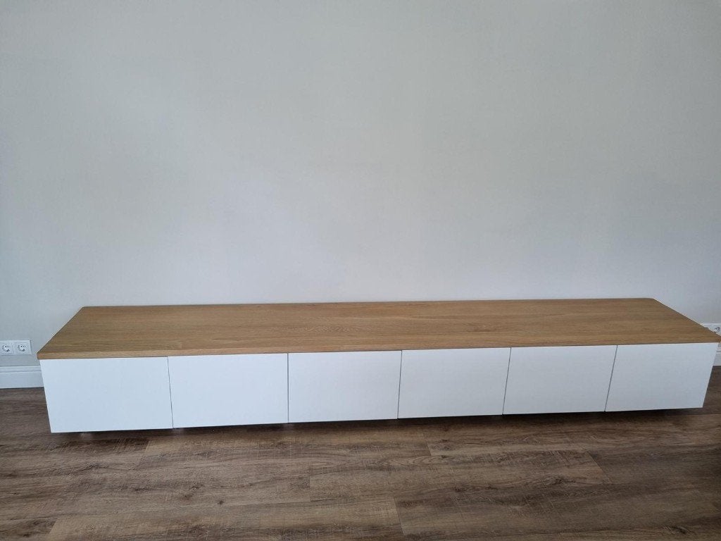Dressoir Samuel wit/eiken – Luxe design, 6‑deurs topper!, Ophalen, Eikenhout, Zo goed als nieuw, 200 cm of meer
