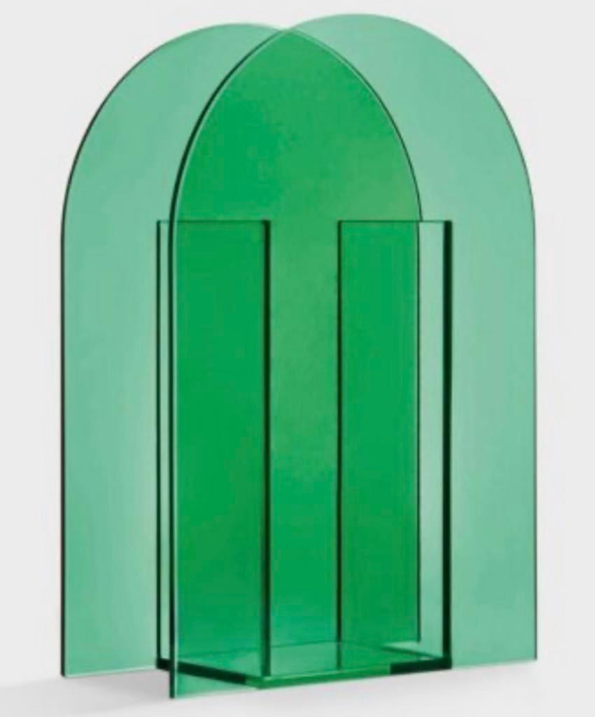 &Klevering Design glas vase memphis style, 50 tot 75 cm, Ophalen of Verzenden, Groen, Glas