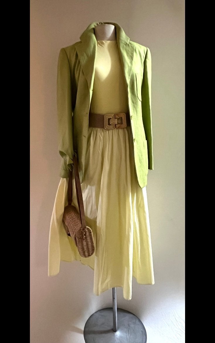 Maxmara 40 katoen wijde lange midi maxi rok zacht geel, Kleding | Dames, Maat 38/40 (M), Verzenden, Geel, Zo goed als nieuw