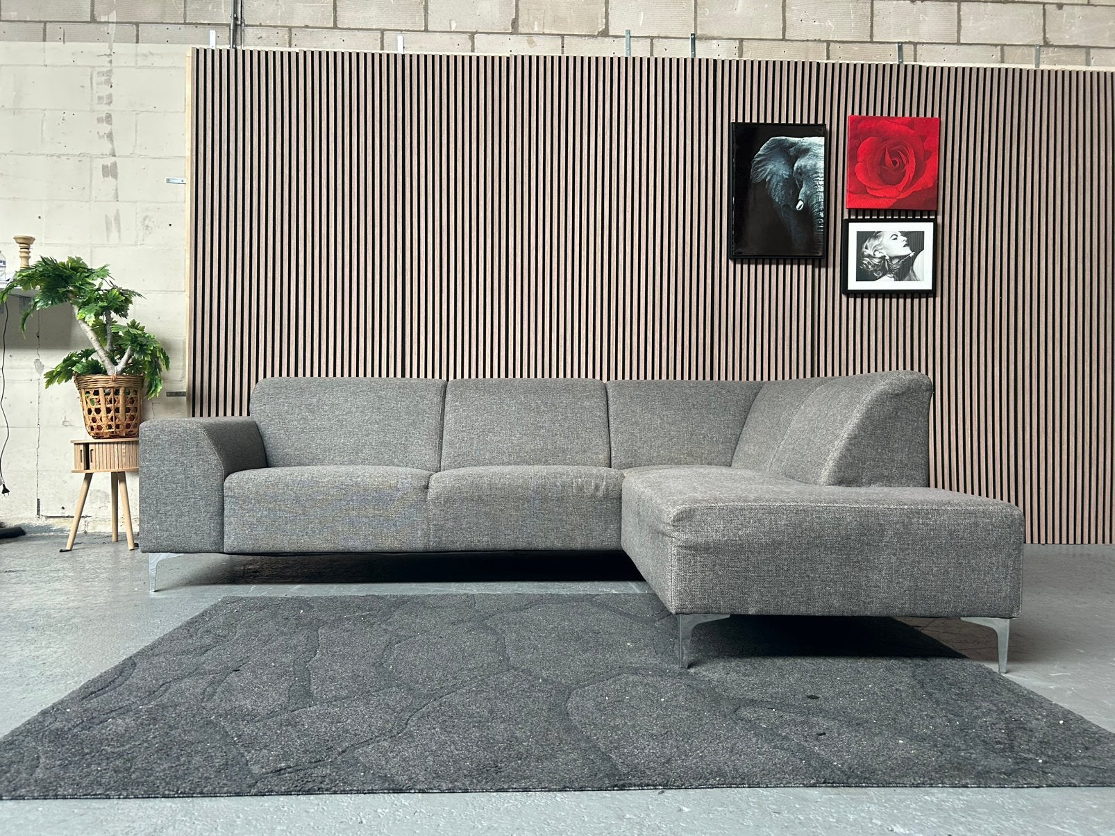 GRATIS LEVERING GRIJZE HOEKBANK 278X205 GEREINIGD, 250 tot 300 cm, Grijs hoekbank, Hoekbank, Ophalen of Verzenden