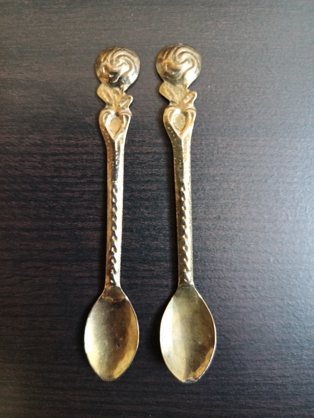 Set van 2 decoratieve lepeltjes met roosmotief, Ophalen of Verzenden