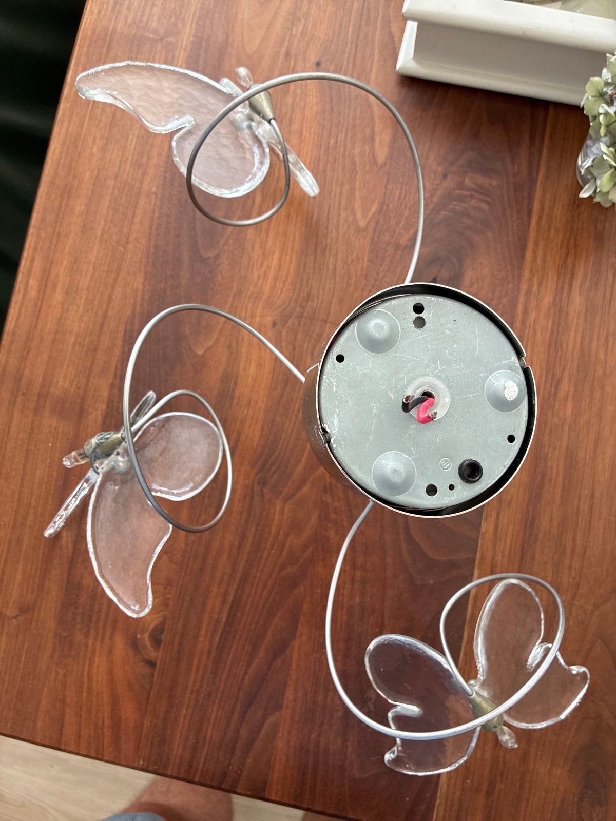 Vlinderlamp Plafondlamp met 3 Glazen Vlinders, Ophalen, Overige merken, Gebruikt, Meerkleurig