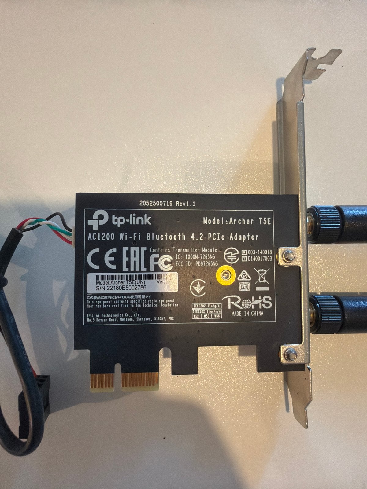 TP-Link Archer T5E AC1200 Wi-Fi Bluetooth 4.2 PCIe Adapter, Computers en Software, Netwerkkaarten, Ophalen, Zo goed als nieuw