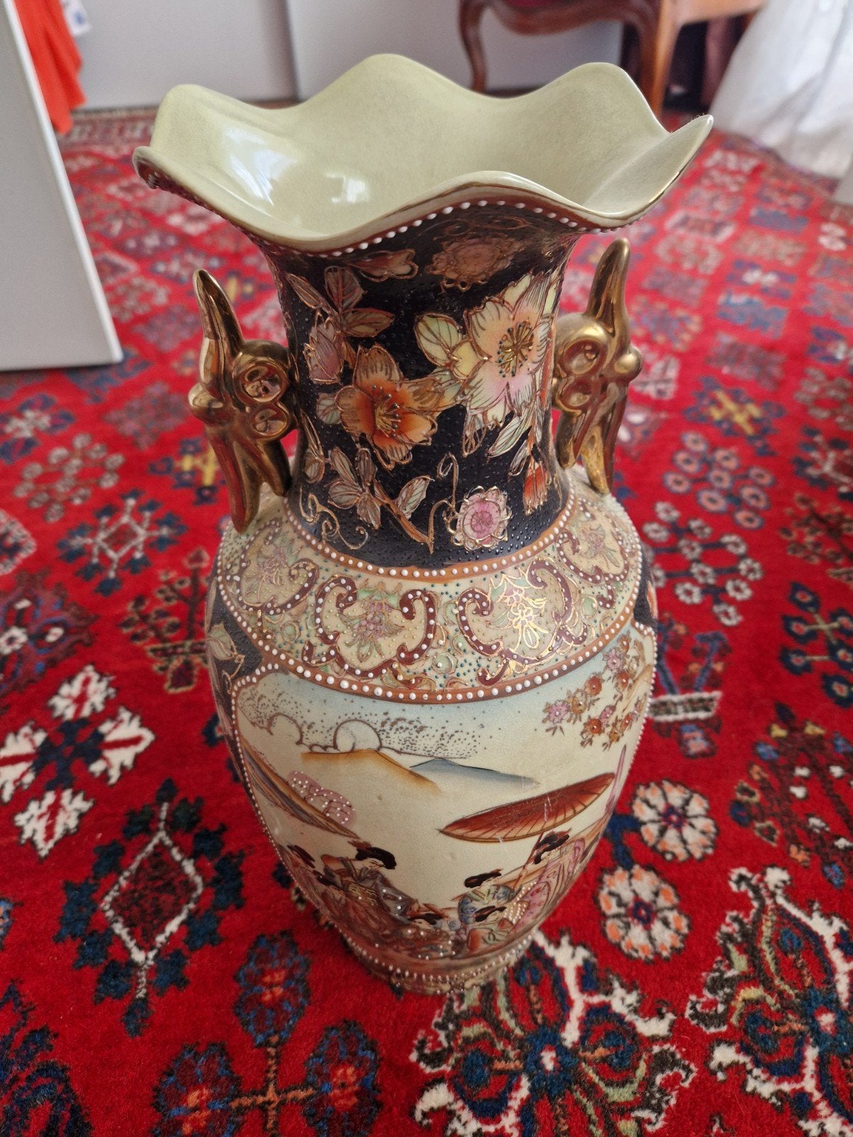 Chinese vaas 45 cm. hoogte, Satsuma stijl, Antiek en Kunst, Ophalen of Verzenden